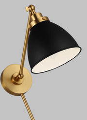 Visual Comfort Studio CW1131MBKBBS Wellfleet One Light Wall Sconce, Midnight Black and Burnished Brass Alternate Image.jpg