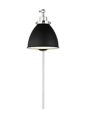 Visual Comfort Studio CW1131MBKPN Wellfleet One Light Wall Sconce, Midnight Black and Polished Nickel Alternate Image.jpg