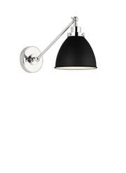 Visual Comfort Studio CW1131MBKPN Wellfleet One Light Wall Sconce, Midnight Black and Polished Nickel Alternate Image 3.jpg
