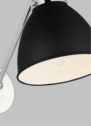 Visual Comfort Studio CW1131MBKPN Wellfleet One Light Wall Sconce, Midnight Black and Polished Nickel Alternate Image.jpg