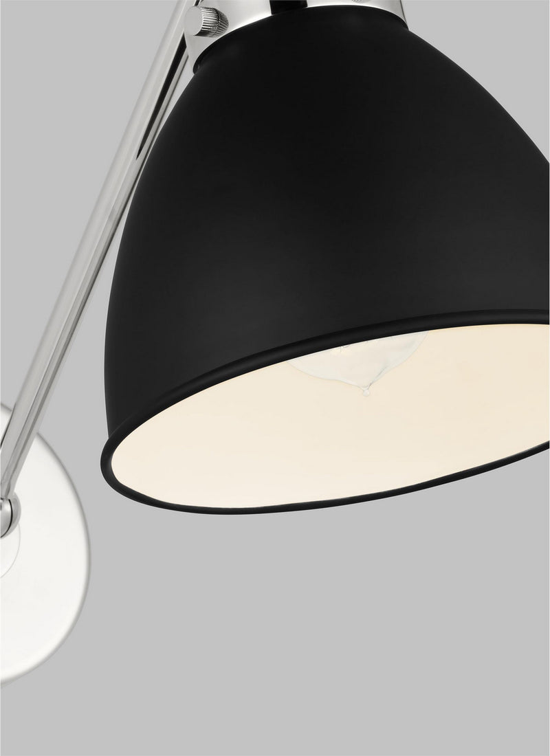 Visual Comfort Studio CW1131MBKPN Wellfleet One Light Wall Sconce, Midnight Black and Polished Nickel Alternate Image.jpg