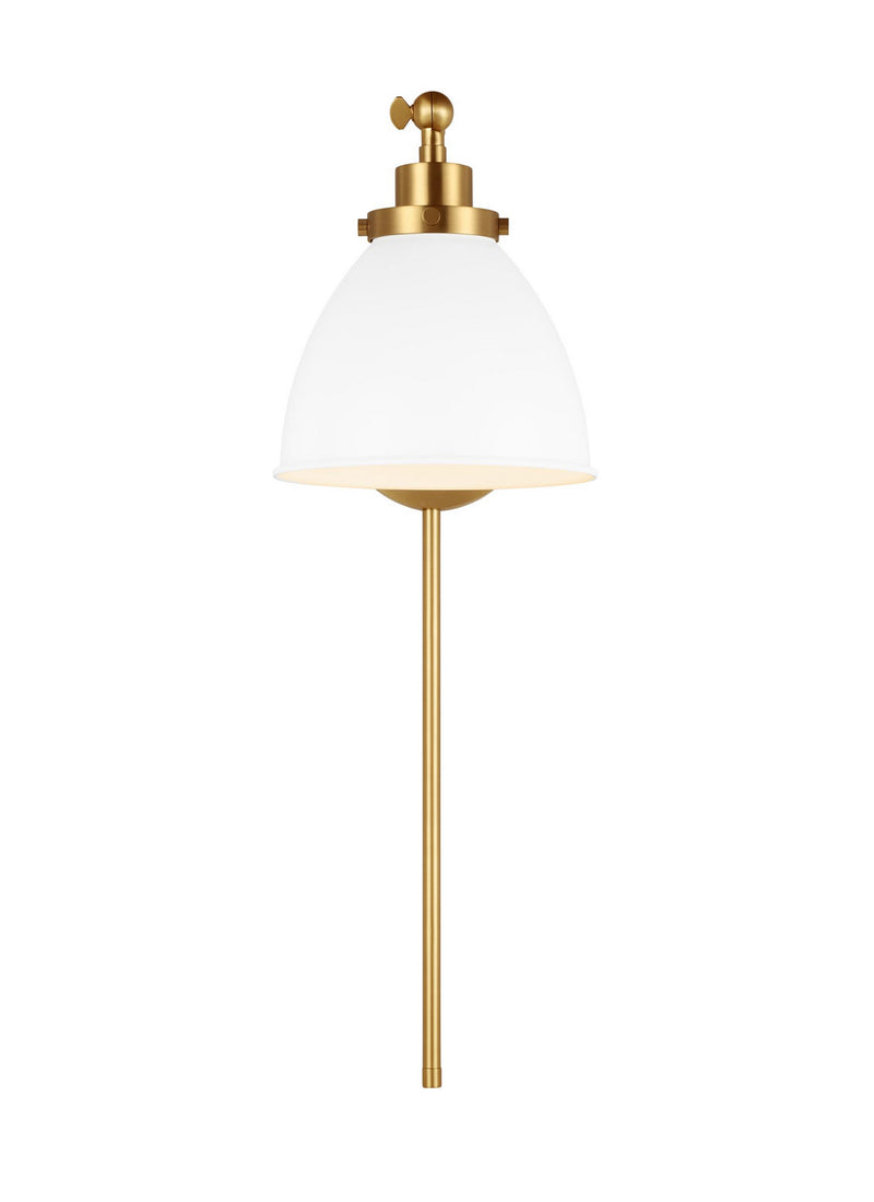 Visual Comfort Studio CW1131MWTBBS Wellfleet One Light Wall Sconce, Matte White and Burnished Brass Alternate Image.jpg