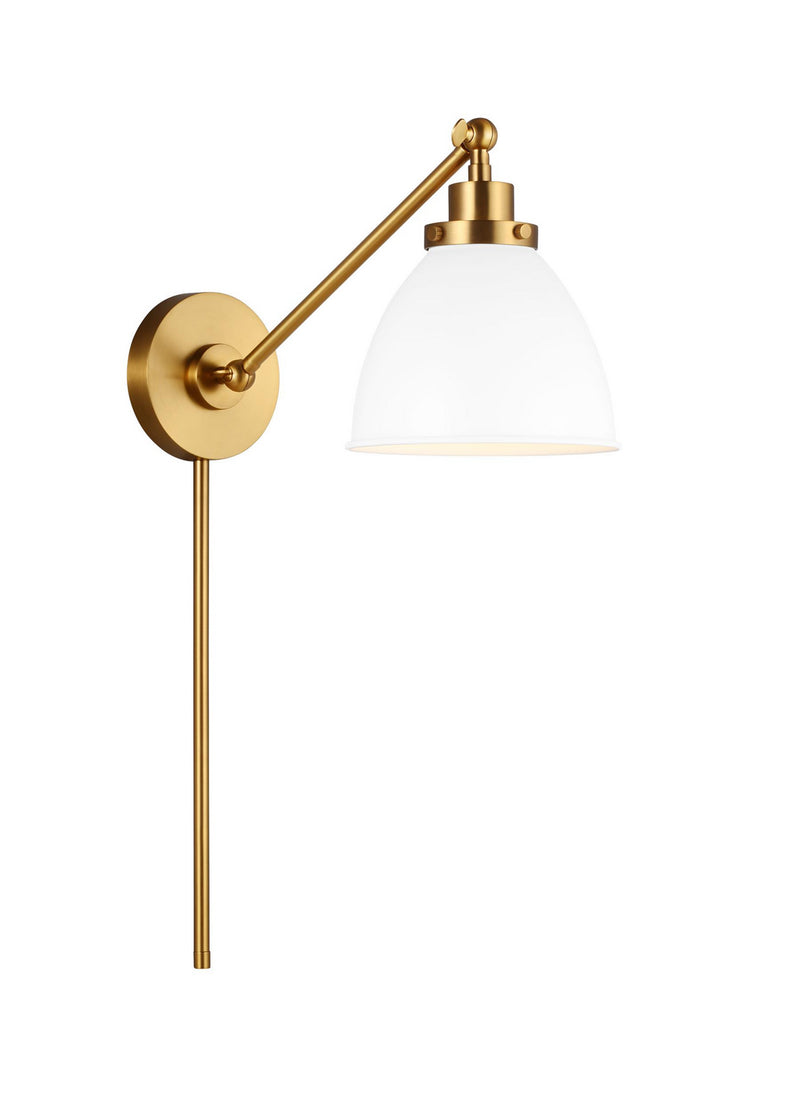 Visual Comfort Studio CW1131MWTBBS Wellfleet One Light Wall Sconce, Matte White and Burnished Brass Alternate Image 2.jpg
