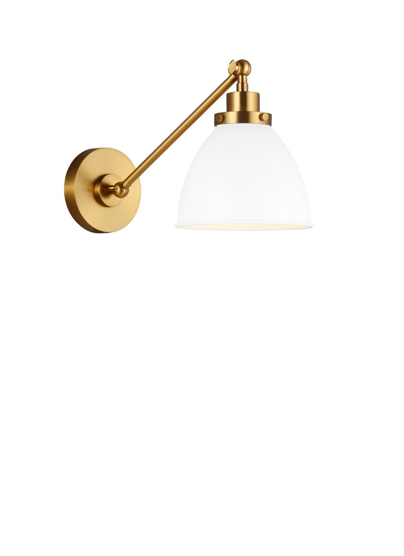 Visual Comfort Studio CW1131MWTBBS Wellfleet One Light Wall Sconce, Matte White and Burnished Brass Alternate Image 3.jpg