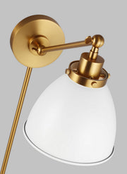 Visual Comfort Studio CW1131MWTBBS Wellfleet One Light Wall Sconce, Matte White and Burnished Brass Alternate Image 4.jpg