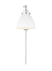 Visual Comfort Studio CW1131MWTPN Wellfleet One Light Wall Sconce, Matte White and Polished Nickel Alternate Image.jpg