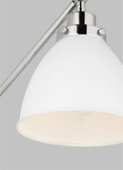 Visual Comfort Studio CW1131MWTPN Wellfleet One Light Wall Sconce, Matte White and Polished Nickel Alternate Image.jpg