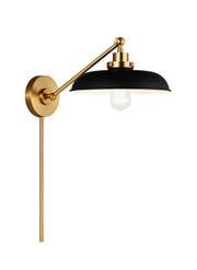 Visual Comfort Studio CW1141MBKBBS Wellfleet One Light Wall Sconce, Midnight Black and Burnished Brass Alternate Image 2.jpg