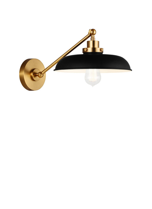 Visual Comfort Studio CW1141MBKBBS Wellfleet One Light Wall Sconce, Midnight Black and Burnished Brass Alternate Image 3.jpg