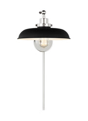 Visual Comfort Studio CW1141MBKPN Wellfleet One Light Wall Sconce, Midnight Black and Polished Nickel Alternate Image.jpg