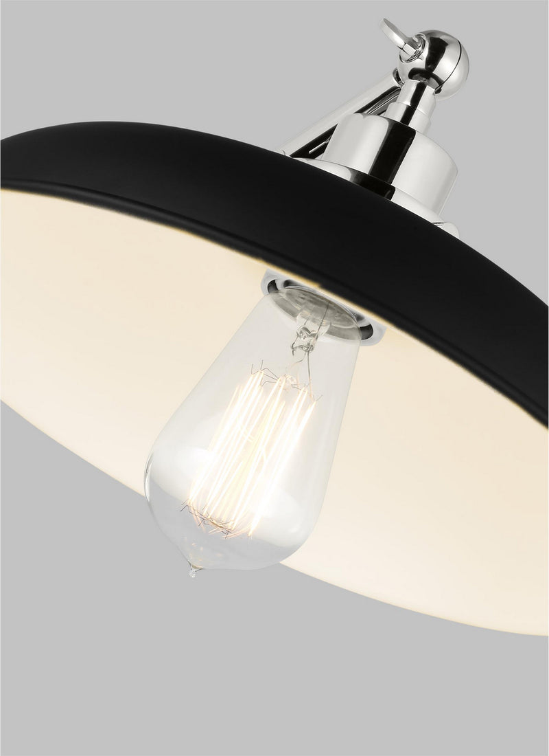 Visual Comfort Studio CW1141MBKPN Wellfleet One Light Wall Sconce, Midnight Black and Polished Nickel Alternate Image.jpg