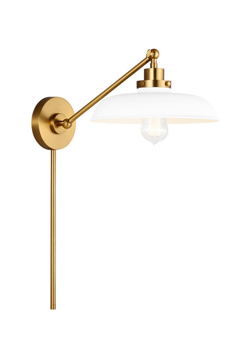 Visual Comfort Studio CW1141MWTBBS Wellfleet One Light Wall Sconce, Matte White and Burnished Brass Alternate Image 2.jpg