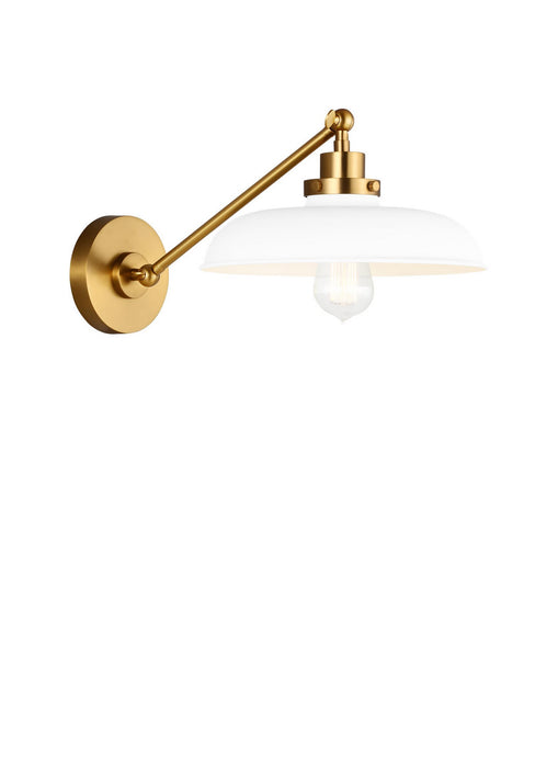 Visual Comfort Studio CW1141MWTBBS Wellfleet One Light Wall Sconce, Matte White and Burnished Brass Alternate Image 3.jpg