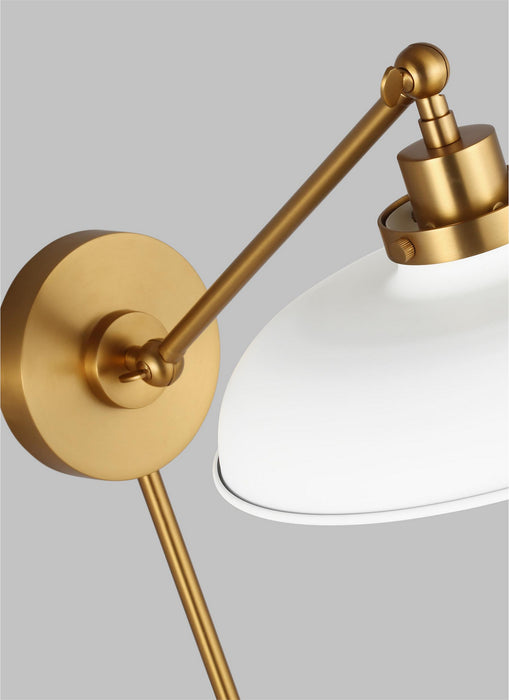 Visual Comfort Studio CW1141MWTBBS Wellfleet One Light Wall Sconce, Matte White and Burnished Brass Alternate Image 4.jpg