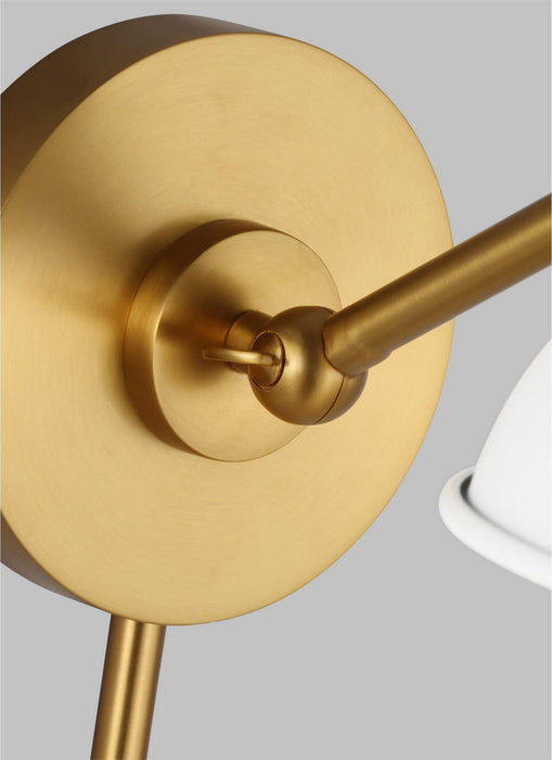 Visual Comfort Studio CW1141MWTBBS Wellfleet One Light Wall Sconce, Matte White and Burnished Brass Alternate Image.jpg