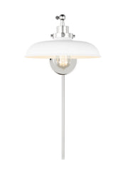 Visual Comfort Studio CW1141MWTPN Wellfleet One Light Wall Sconce, Matte White and Polished Nickel Alternate Image.jpg