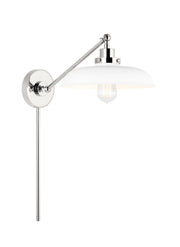 Visual Comfort Studio CW1141MWTPN Wellfleet One Light Wall Sconce, Matte White and Polished Nickel Alternate Image 2.jpg