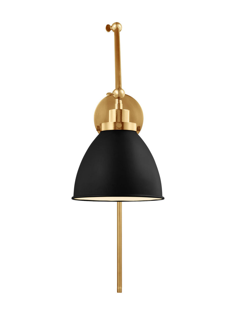 Visual Comfort Studio CW1161MBKBBS Wellfleet One Light Wall Sconce, Midnight Black and Burnished Brass Alternate Image.jpg