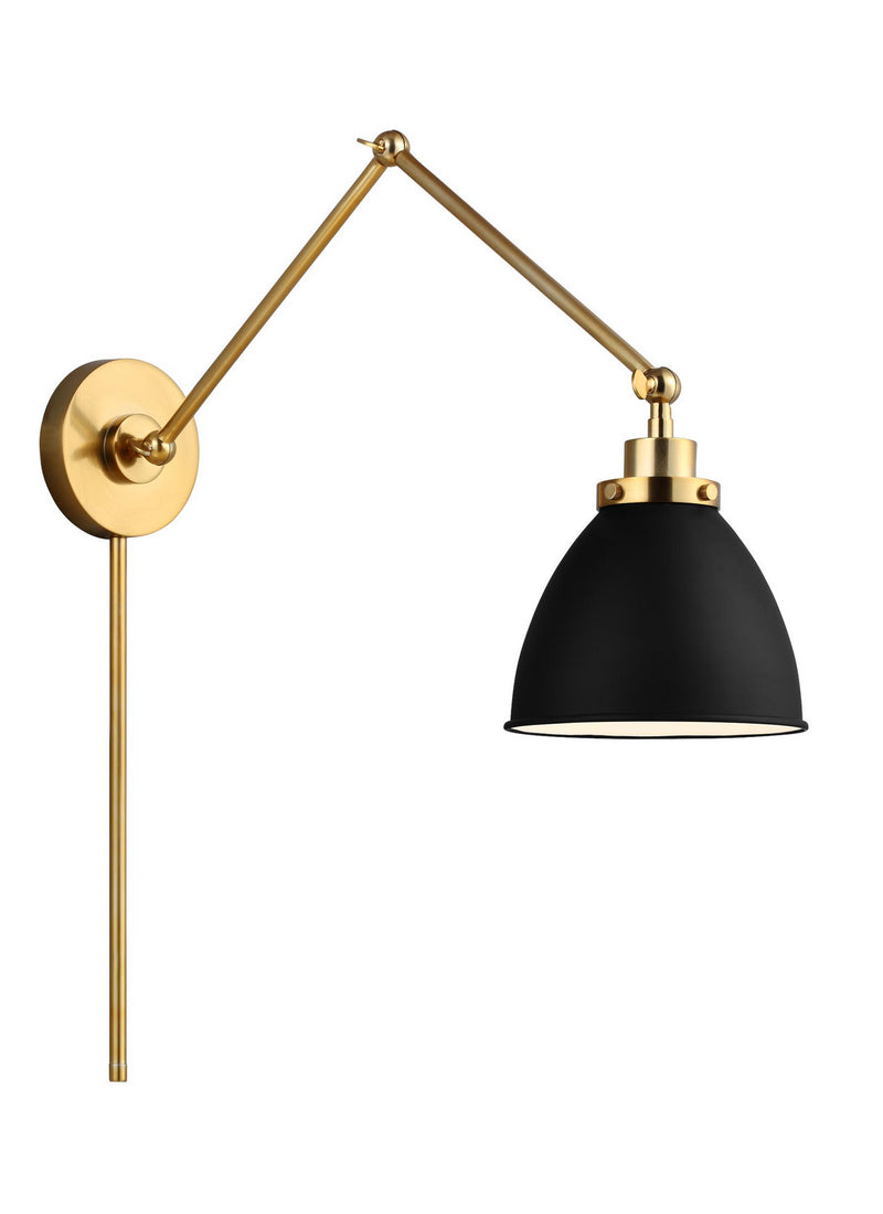 Visual Comfort Studio CW1161MBKBBS Wellfleet One Light Wall Sconce, Midnight Black and Burnished Brass Alternate Image 2.jpg