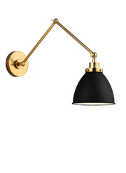 Visual Comfort Studio CW1161MBKBBS Wellfleet One Light Wall Sconce, Midnight Black and Burnished Brass Alternate Image 3.jpg