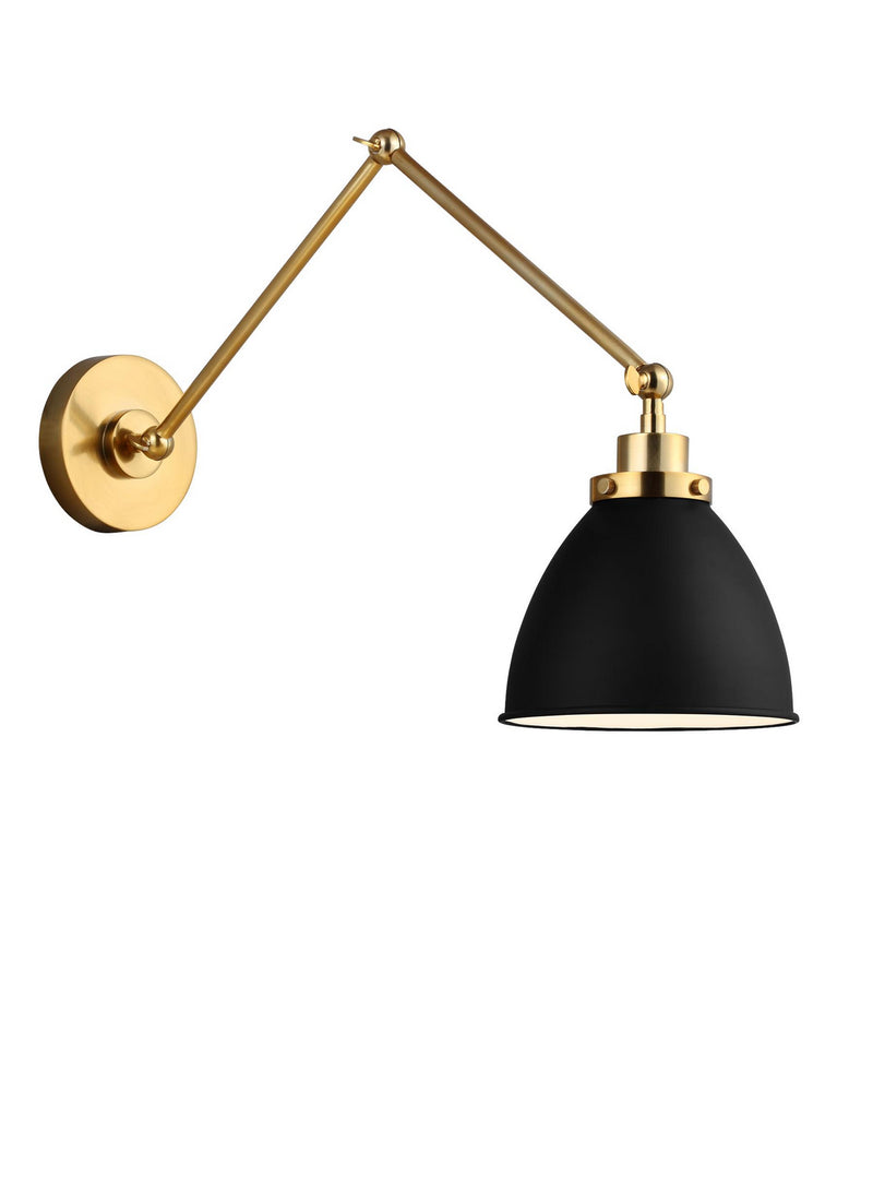 Visual Comfort Studio CW1161MBKBBS Wellfleet One Light Wall Sconce, Midnight Black and Burnished Brass Alternate Image 3.jpg