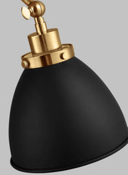 Visual Comfort Studio CW1161MBKBBS Wellfleet One Light Wall Sconce, Midnight Black and Burnished Brass Alternate Image 4.jpg