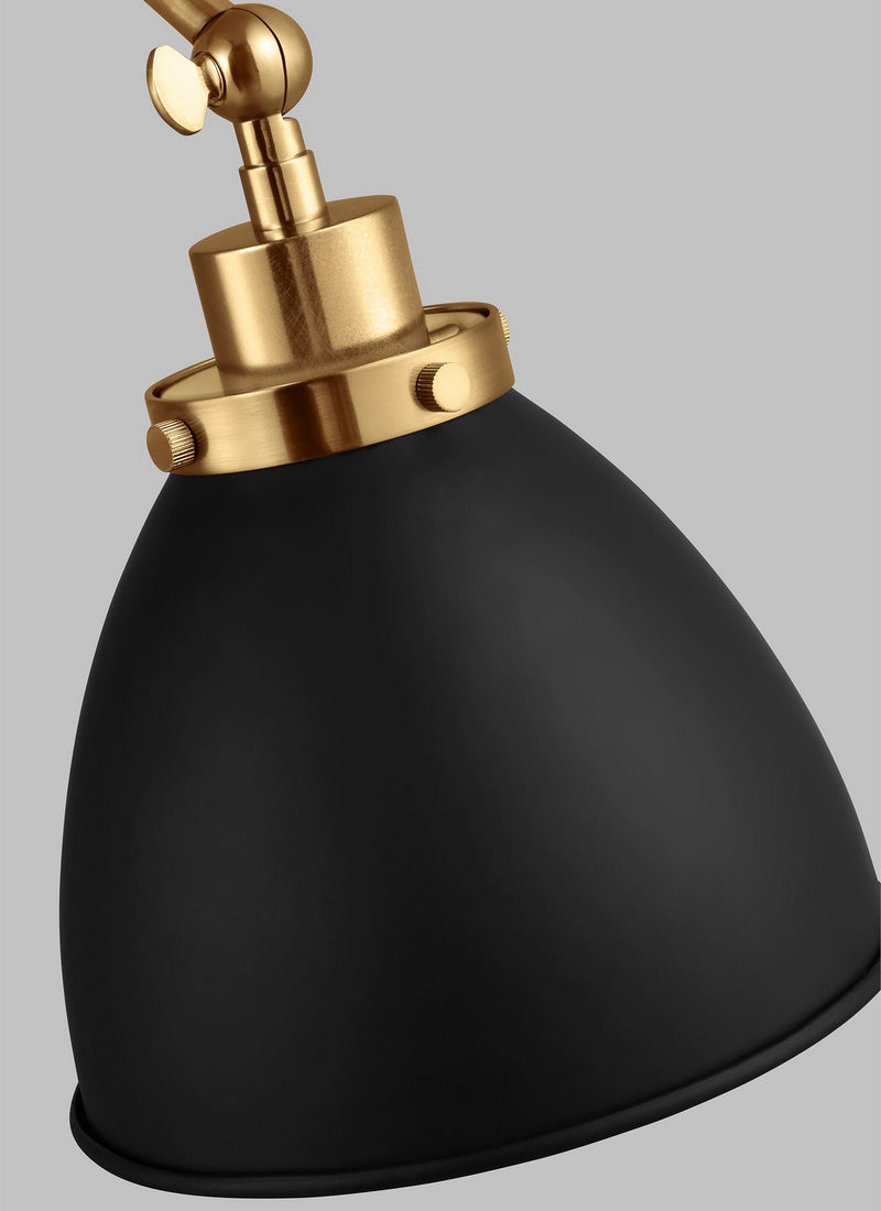 Visual Comfort Studio CW1161MBKBBS Wellfleet One Light Wall Sconce, Midnight Black and Burnished Brass Alternate Image 4.jpg