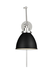 Visual Comfort Studio CW1161MBKPN Wellfleet One Light Wall Sconce, Midnight Black and Polished Nickel Alternate Image.jpg