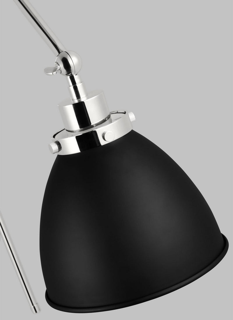 Visual Comfort Studio CW1161MBKPN Wellfleet One Light Wall Sconce, Midnight Black and Polished Nickel Alternate Image 4.jpg