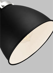 Visual Comfort Studio CW1161MBKPN Wellfleet One Light Wall Sconce, Midnight Black and Polished Nickel Alternate Image.jpg