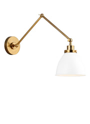 Visual Comfort Studio CW1161MWTBBS Wellfleet One Light Wall Sconce, Matte White and Burnished Brass Alternate Image 3.jpg