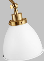 Visual Comfort Studio CW1161MWTBBS Wellfleet One Light Wall Sconce, Matte White and Burnished Brass Alternate Image 4.jpg