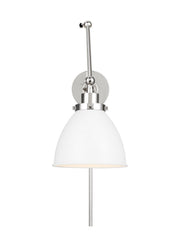 Visual Comfort Studio CW1161MWTPN Wellfleet One Light Wall Sconce, Matte White and Polished Nickel Alternate Image.jpg
