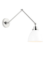 Visual Comfort Studio CW1161MWTPN Wellfleet One Light Wall Sconce, Matte White and Polished Nickel Alternate Image 2.jpg