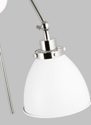 Visual Comfort Studio CW1161MWTPN Wellfleet One Light Wall Sconce, Matte White and Polished Nickel Alternate Image 4.jpg