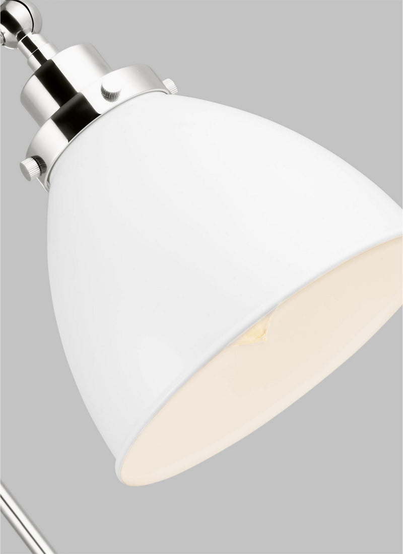 Visual Comfort Studio CW1161MWTPN Wellfleet One Light Wall Sconce, Matte White and Polished Nickel Alternate Image.jpg