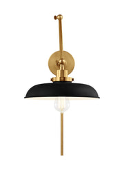 Visual Comfort Studio CW1171MBKBBS Wellfleet One Light Wall Sconce, Midnight Black and Burnished Brass Alternate Image.jpg