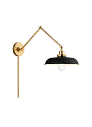 Visual Comfort Studio CW1171MBKBBS Wellfleet One Light Wall Sconce, Midnight Black and Burnished Brass Alternate Image 2.jpg