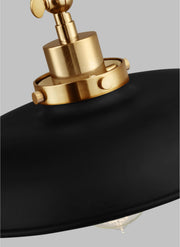 Visual Comfort Studio CW1171MBKBBS Wellfleet One Light Wall Sconce, Midnight Black and Burnished Brass Alternate Image 4.jpg