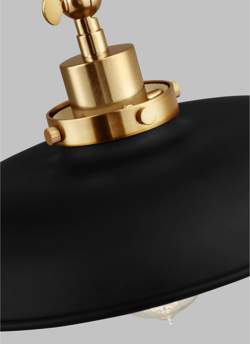 Visual Comfort Studio CW1171MBKBBS Wellfleet One Light Wall Sconce, Midnight Black and Burnished Brass Alternate Image 4.jpg