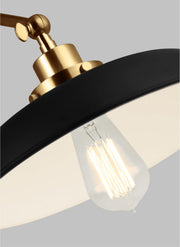 Visual Comfort Studio CW1171MBKBBS Wellfleet One Light Wall Sconce, Midnight Black and Burnished Brass Alternate Image.jpg