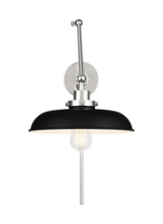 Visual Comfort Studio CW1171MBKPN Wellfleet One Light Wall Sconce, Midnight Black and Polished Nickel Alternate Image.jpg