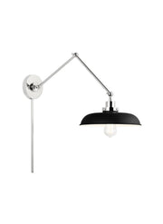Visual Comfort Studio CW1171MBKPN Wellfleet One Light Wall Sconce, Midnight Black and Polished Nickel Alternate Image 2.jpg