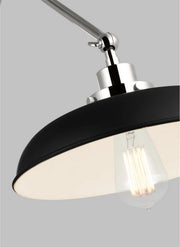 Visual Comfort Studio CW1171MBKPN Wellfleet One Light Wall Sconce, Midnight Black and Polished Nickel Alternate Image.jpg