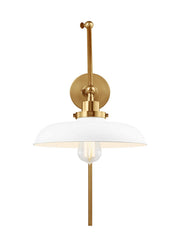 Visual Comfort Studio CW1171MWTBBS Wellfleet One Light Wall Sconce, Matte White and Burnished Brass Alternate Image.jpg