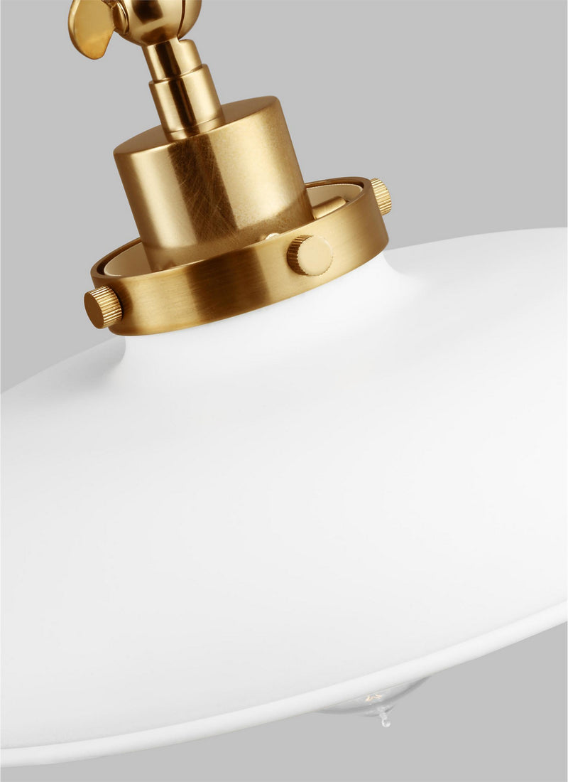 Visual Comfort Studio CW1171MWTBBS Wellfleet One Light Wall Sconce, Matte White and Burnished Brass Alternate Image 2.jpg