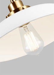 Visual Comfort Studio CW1171MWTBBS Wellfleet One Light Wall Sconce, Matte White and Burnished Brass Alternate Image 3.jpg
