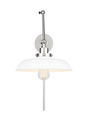 Visual Comfort Studio CW1171MWTPN Wellfleet One Light Wall Sconce, Matte White and Polished Nickel Alternate Image.jpg