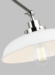 Visual Comfort Studio CW1171MWTPN Wellfleet One Light Wall Sconce, Matte White and Polished Nickel Alternate Image 3.jpg
