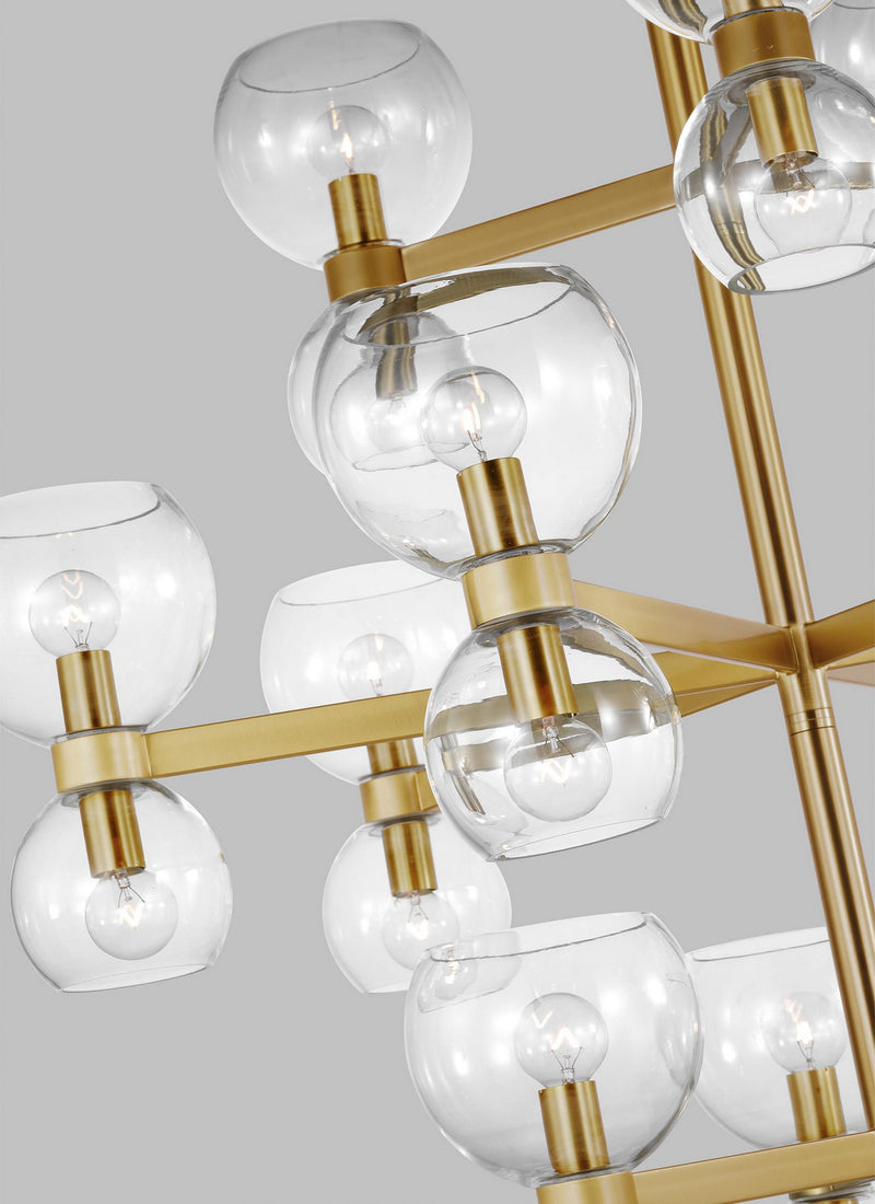 Visual Comfort Studio KSC10124BBSCG Londyn 24 Light Chandelier, Burnished Brass with Clear Glass Alternate Image 2.jpg